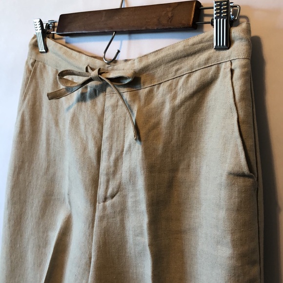 Relativity wide leg linen pants with embroidery at hemline sz Mp - Picture 4 of 8